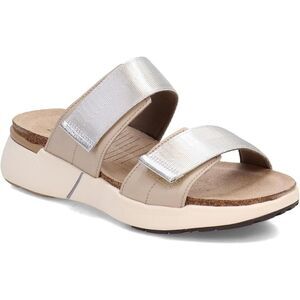 NAOT Slide Flat Sandal 36 5 Arch Support Adjustable Strap Comfort Grey Silver